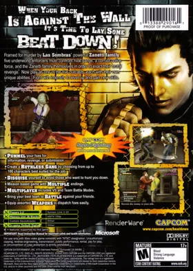 Beat Down Fists of Vengeance (USA) box cover back